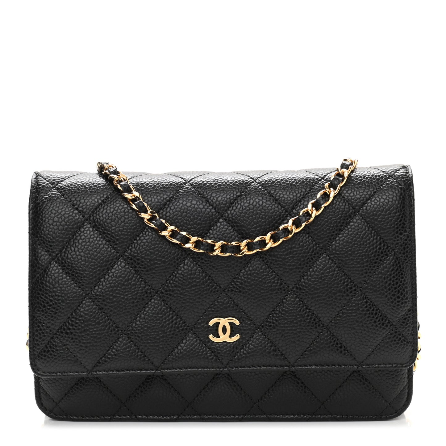 Caviar Quilted Wallet On Chain WOC Black