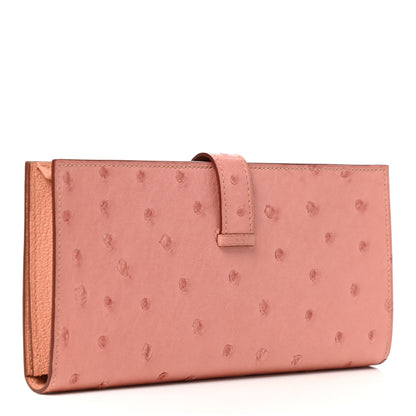 Hermes Ostrich Bearn Gusset Wallet Terre Cuite 3 of 7