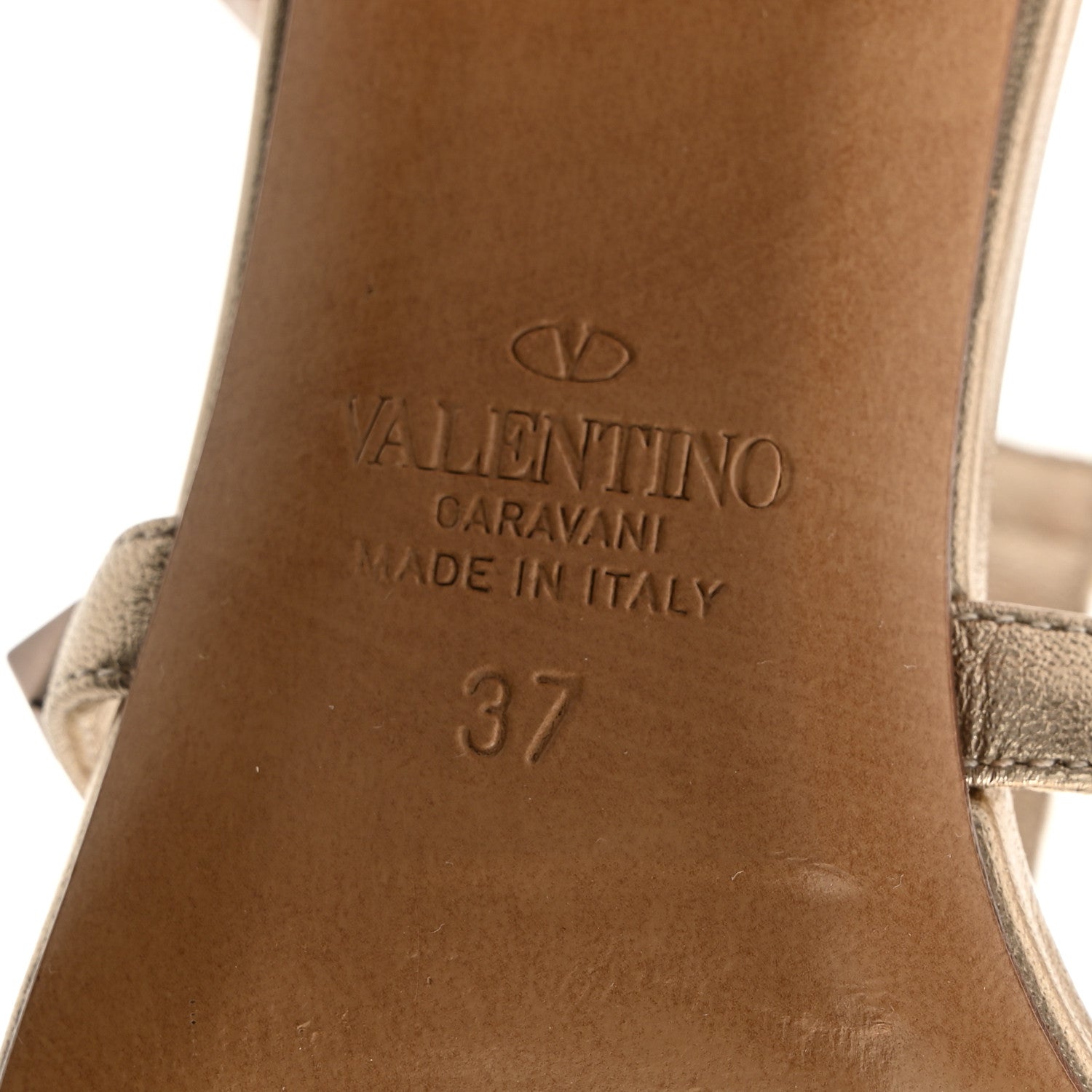 Valentino Garavani Metallic Calfskin Rockstud 60mm Caged Slide Sandals 37 Skin 7 of 12