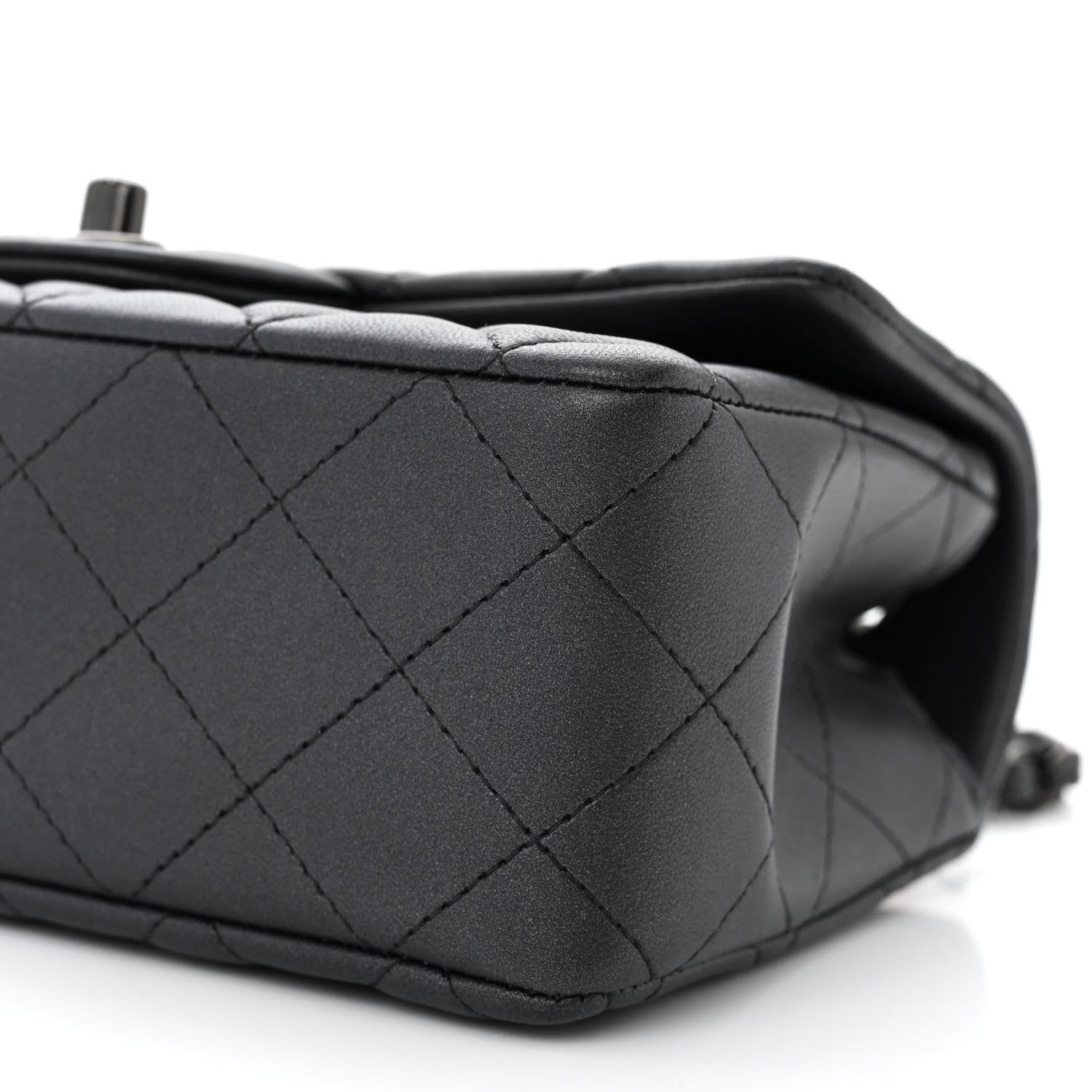 Chanel Pearly Lambskin Quilted Mini Rectangular Flap So Black 10 of 11