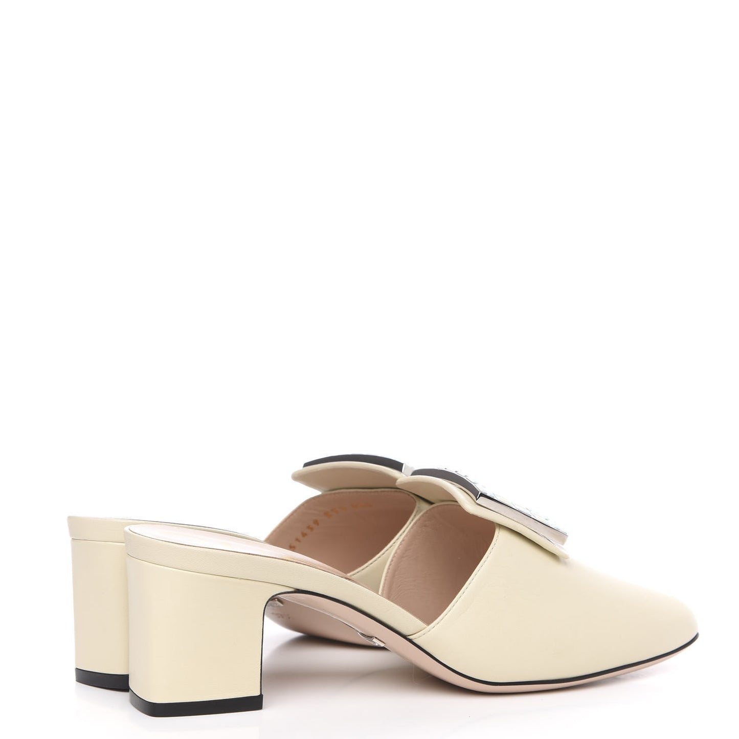 Malaga Kid Crystal Square G Madelyn Mules 37.5 Vintage White