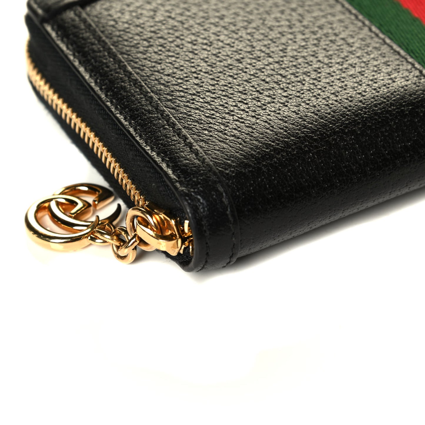 Calfskin Web Ophidia Zip Around Wallet Black