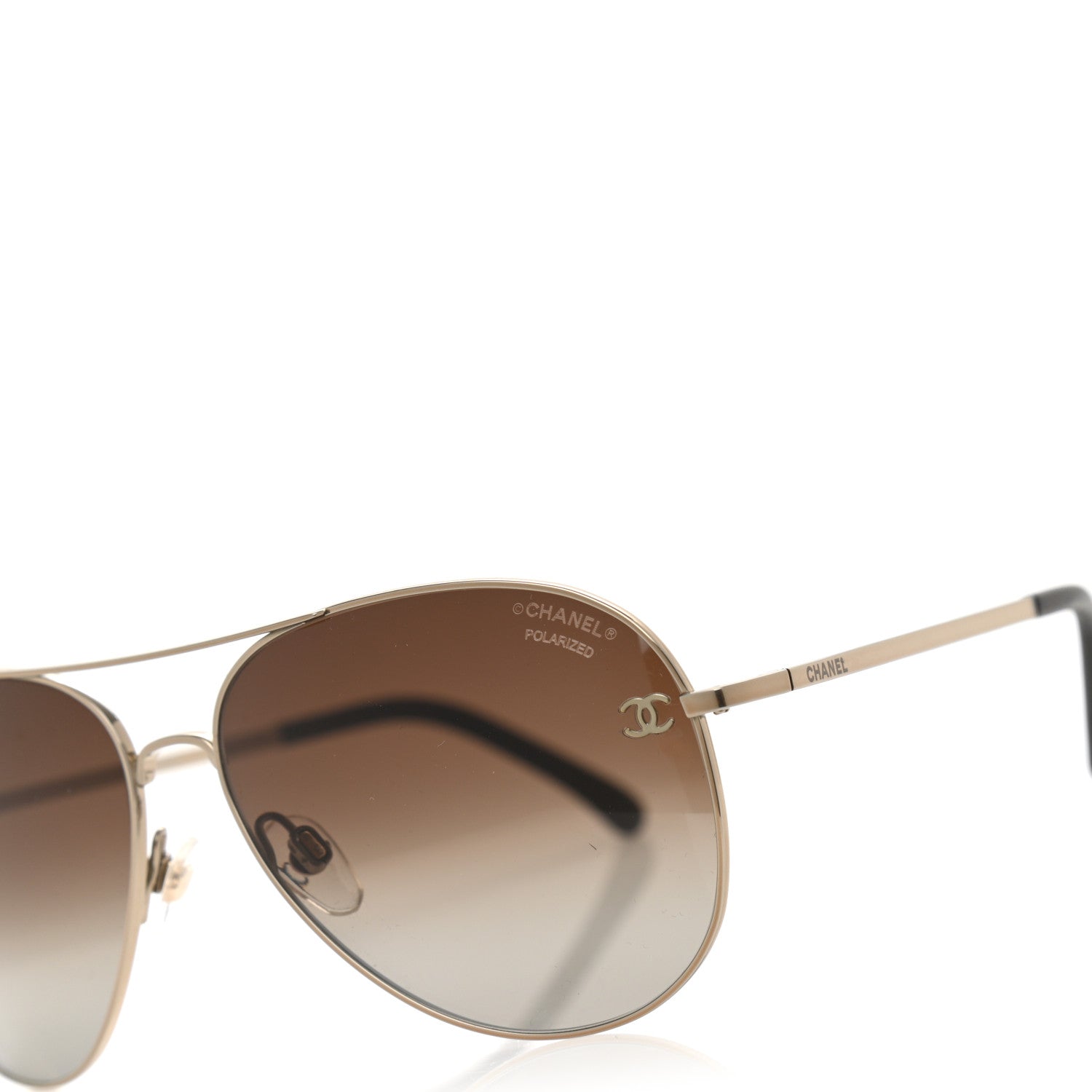 Chanel Metal Polarized Aviator CC Sunglasses 4189-T-Q Brown 5 of 8
