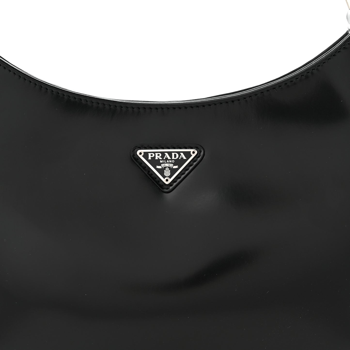 Spazzolato Cleo Shoulder Bag Black