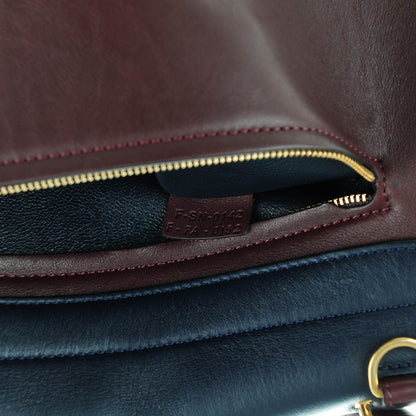 Celine Smooth Calfskin Suede Medium Tri-Color Trapeze Burgundy 7 of 7