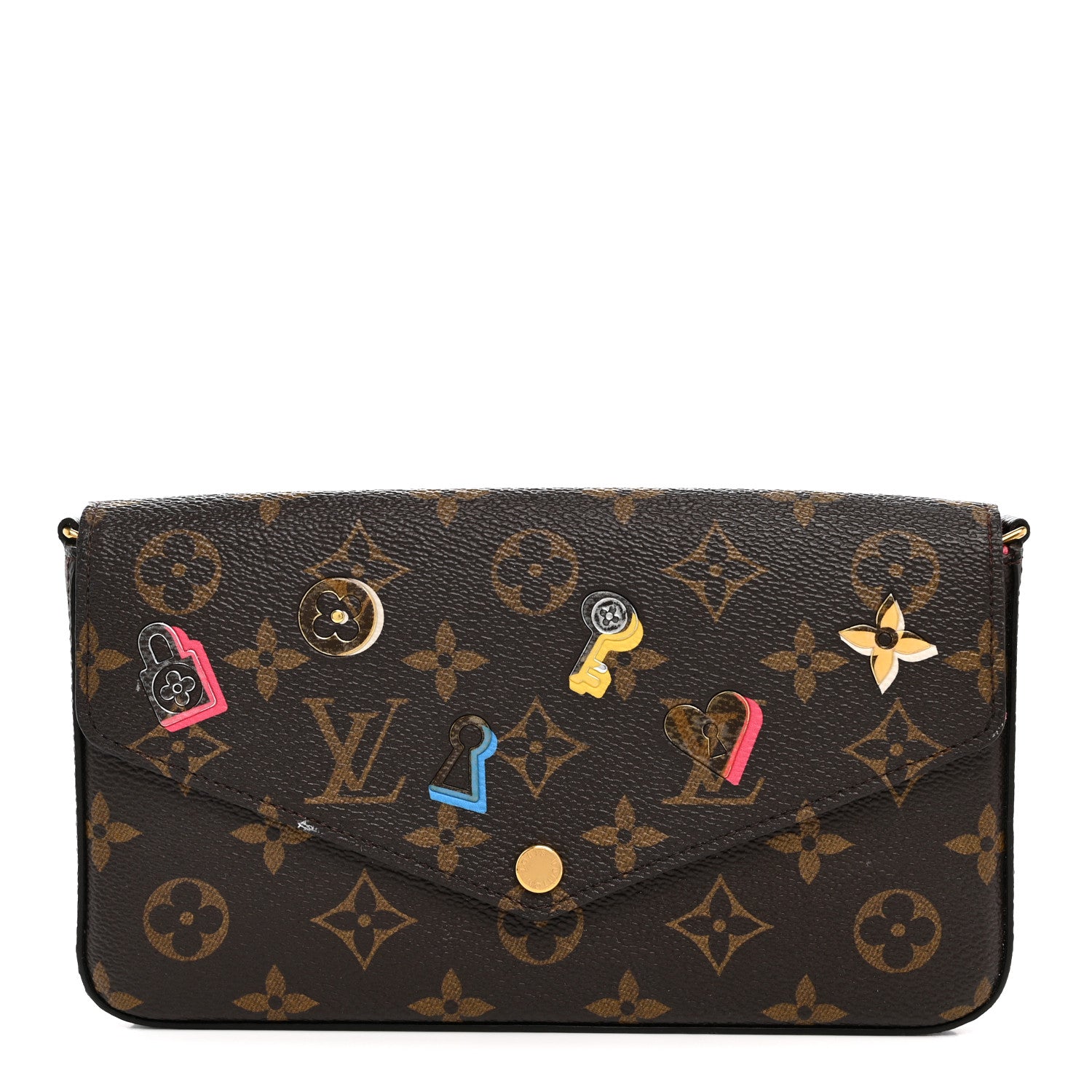 Louis Vuitton Monogram LV Love Lock Pochette Felicie Chain Wallet 1 of 8