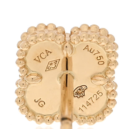 Van Cleef & Arpels 18K Yellow Gold Black Onyx Sweet Alhambra Earrings 4 of 5
