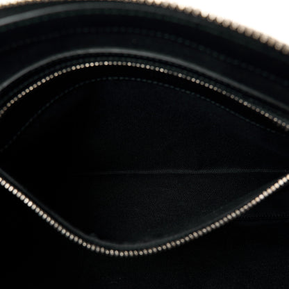 Gucci Monogram Jumbo GG Textured Dollar Calfskin Wristlet Messenger Bag Black 6 of 12