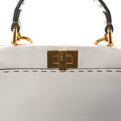 Fendi Cuoio Romano Selleria Mini Peekaboo Iconic Satchel White 11 of 14
