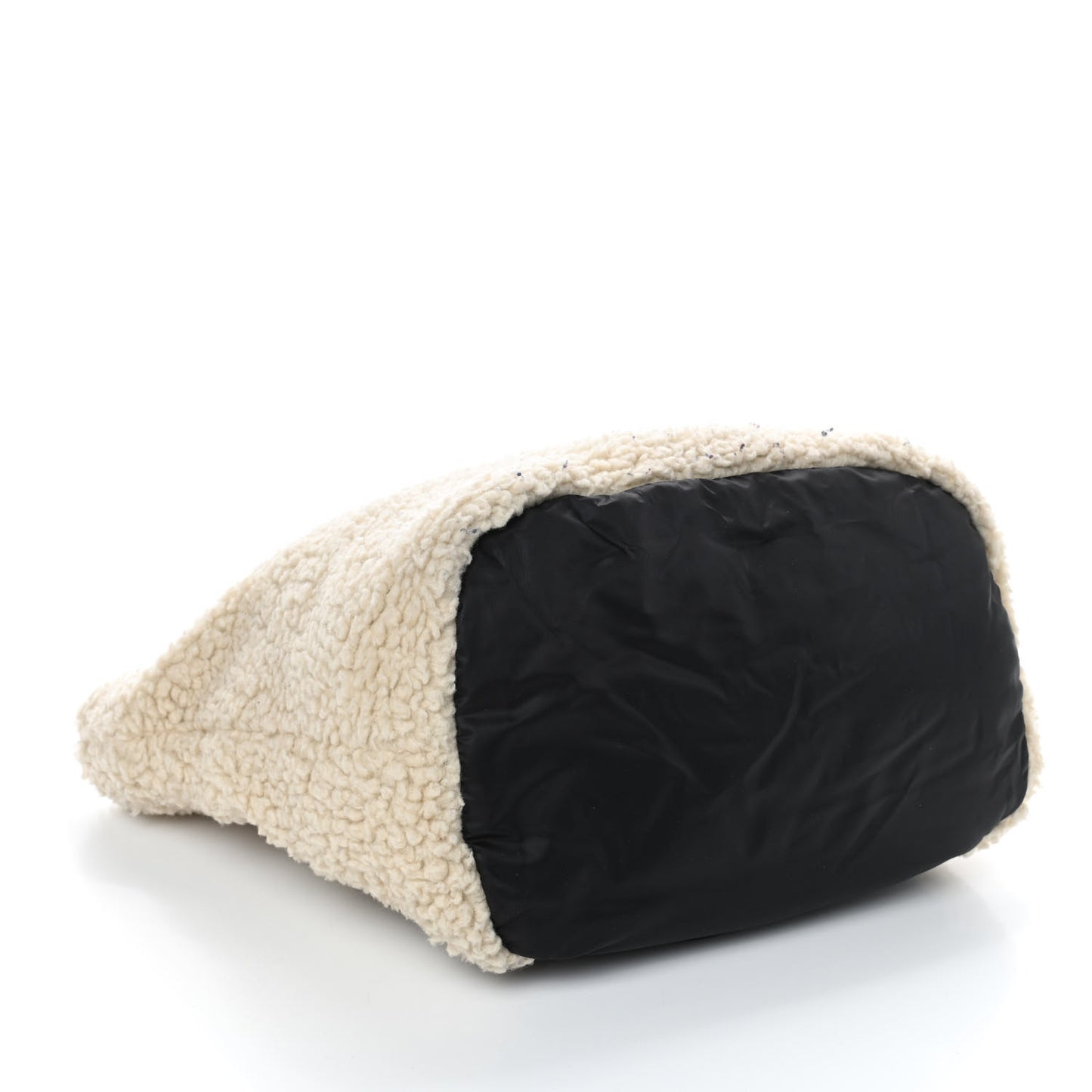 Wool Nylon Quilted Coco Neige Tote Black Ecru