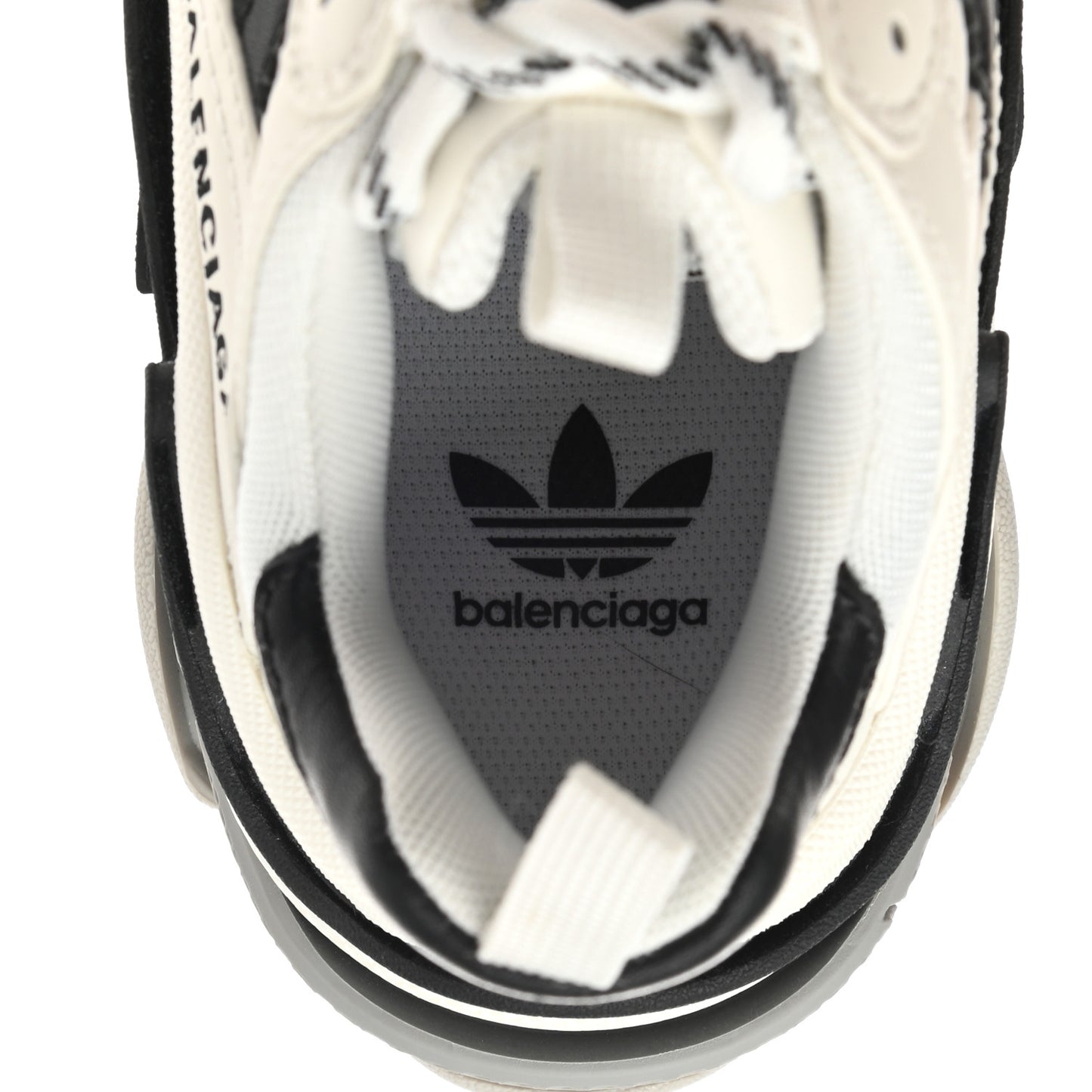X ADIDAS Fabric Mesh Womens Triple S Sneakers 36 White Black Light Grey Grey