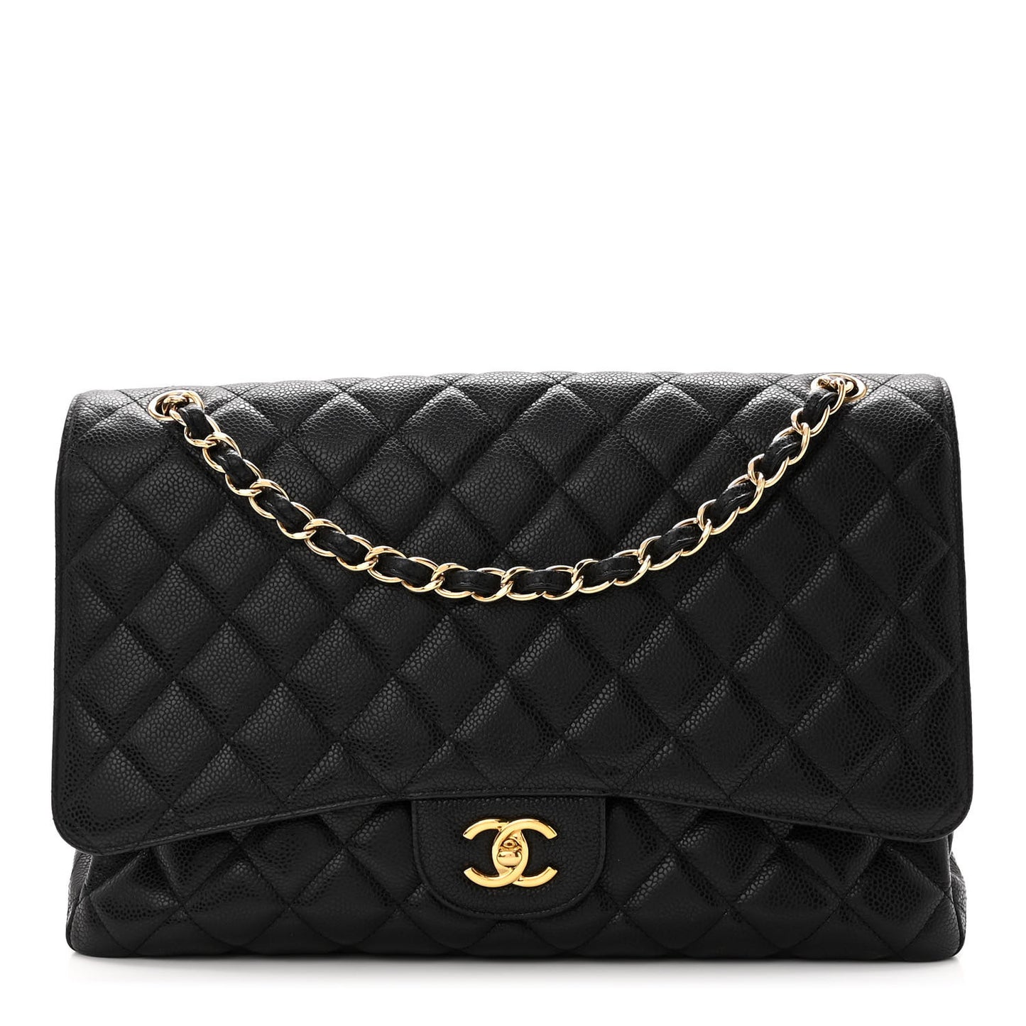 Caviar Quilted Maxi Single Flap Black