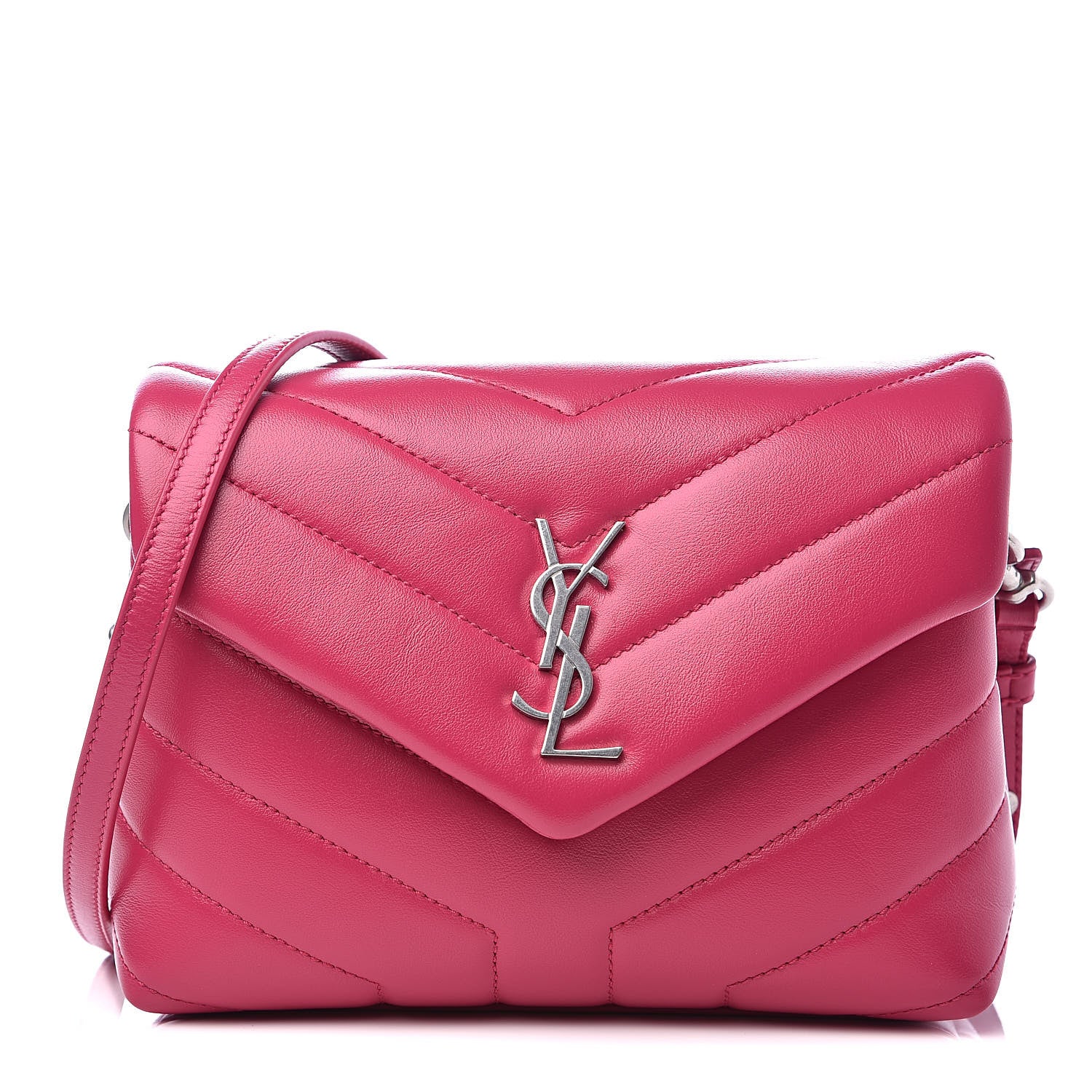 Saint Laurent Calfskin Y Quilted Monogram Toy Loulou Crossbody Bag Freesia 1 of 10
