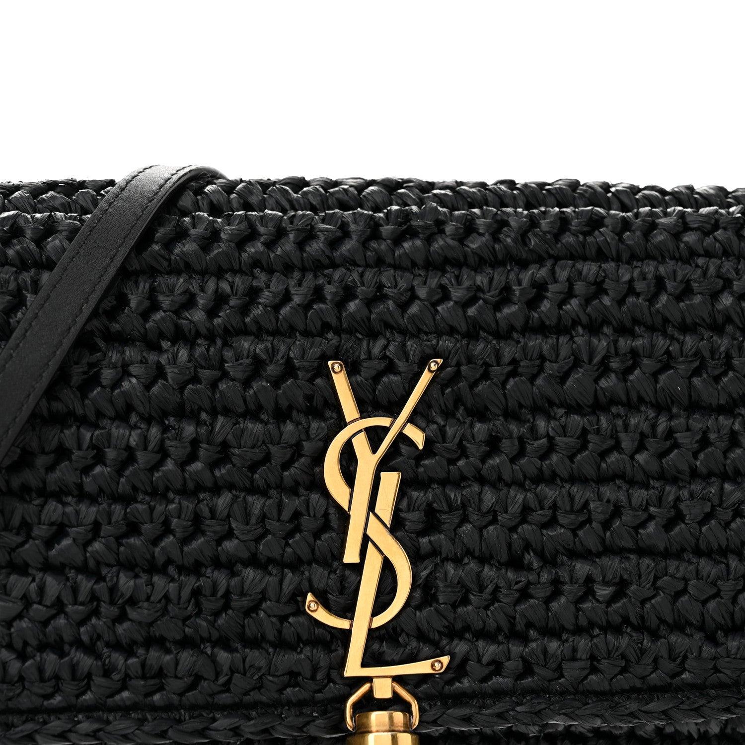 Saint Laurent Raffia Monogram Tassel Kate 99 Black 8 of 15