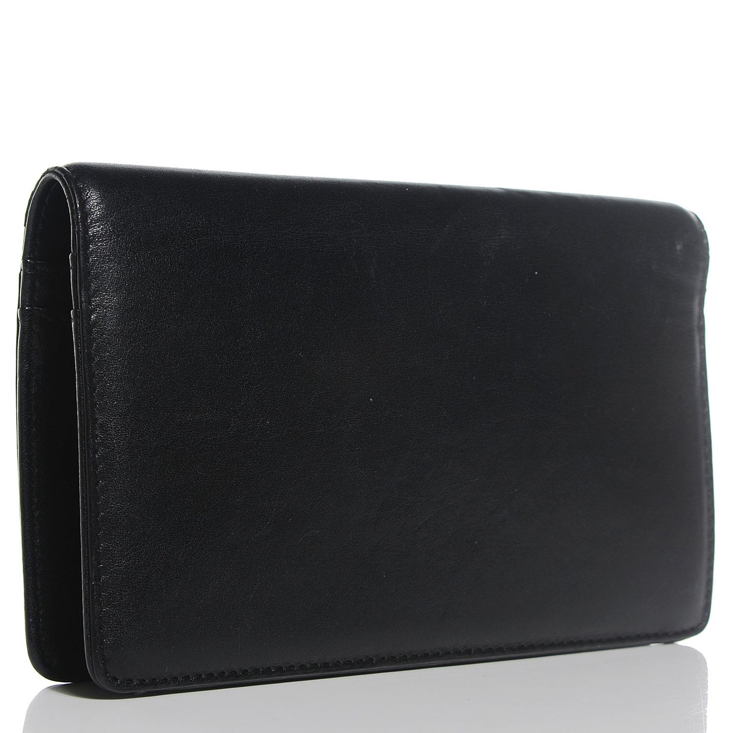 Lambskin Studded CC Yen Wallet Black