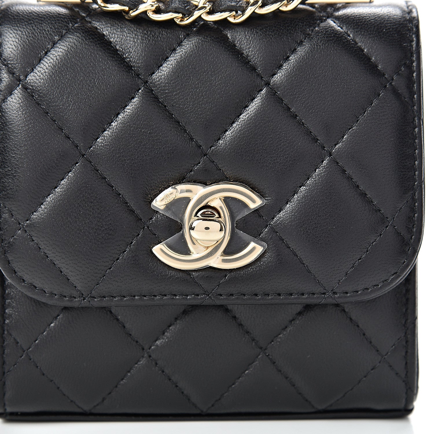 Chanel Lambskin Quilted Mini Trendy CC Chain Wallet Black 7 of 10
