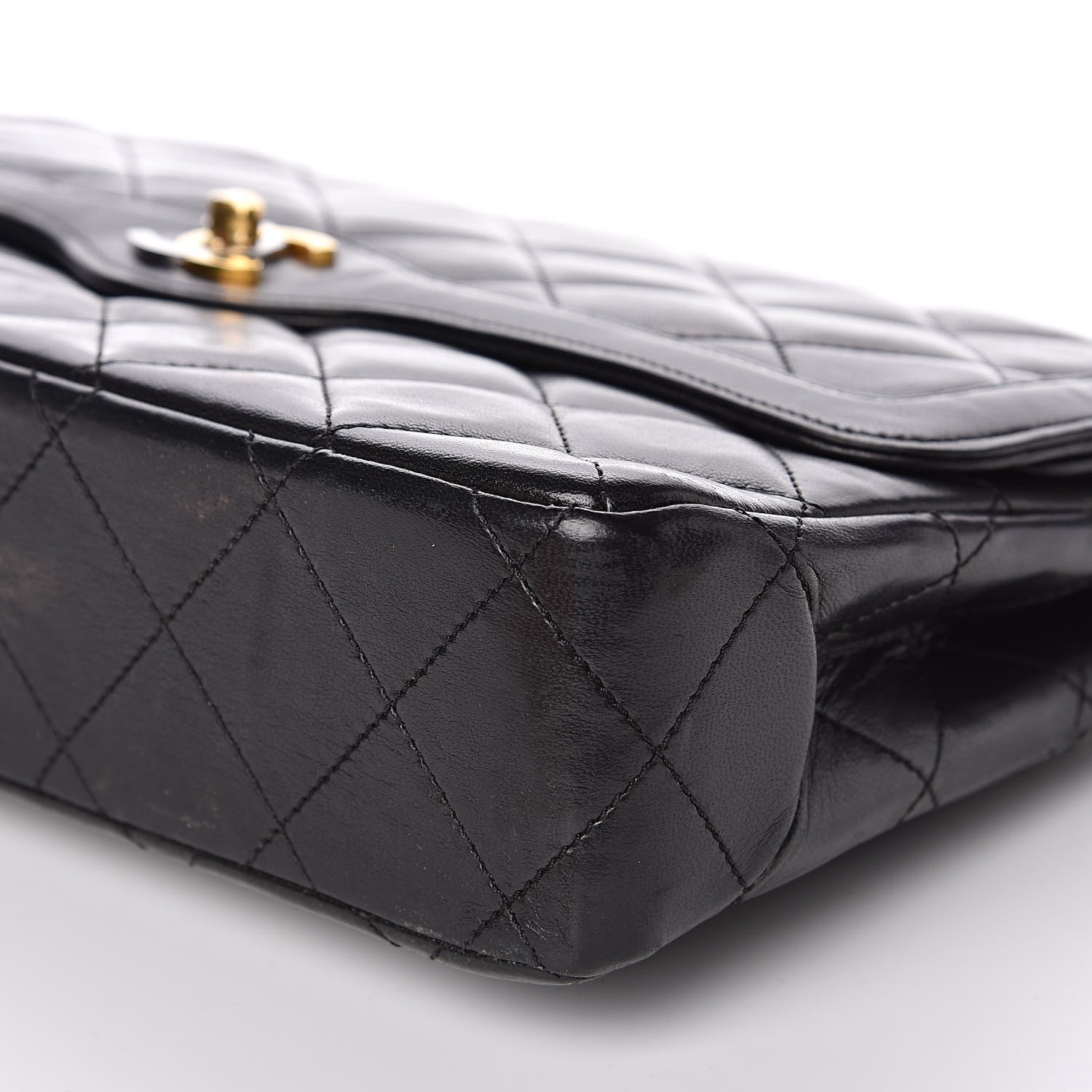 Chanel Lambskin Quilted Medium Double Flap Bag Black 9 of 19