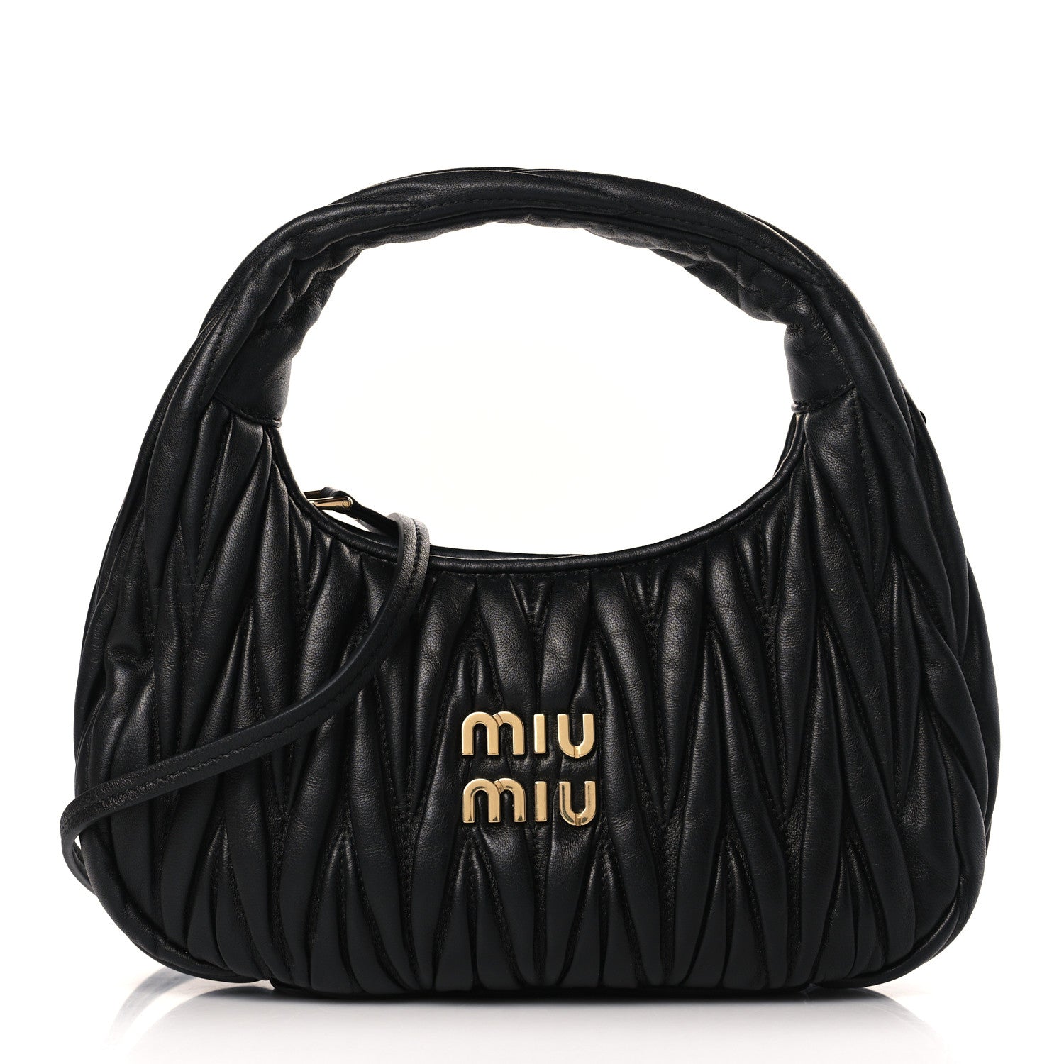 Miu Miu Nappa Matelasse Small Wander Hobo Black 1 of 8