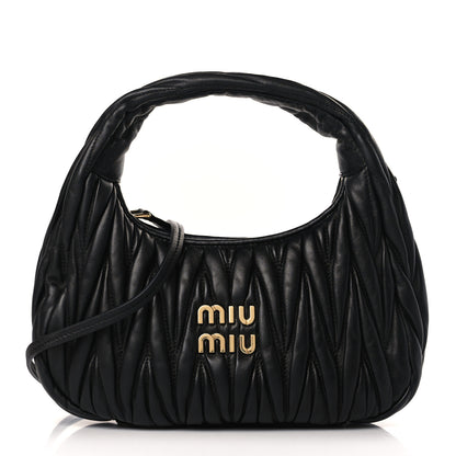 Miu Miu Nappa Matelasse Small Wander Hobo Black 1 of 8