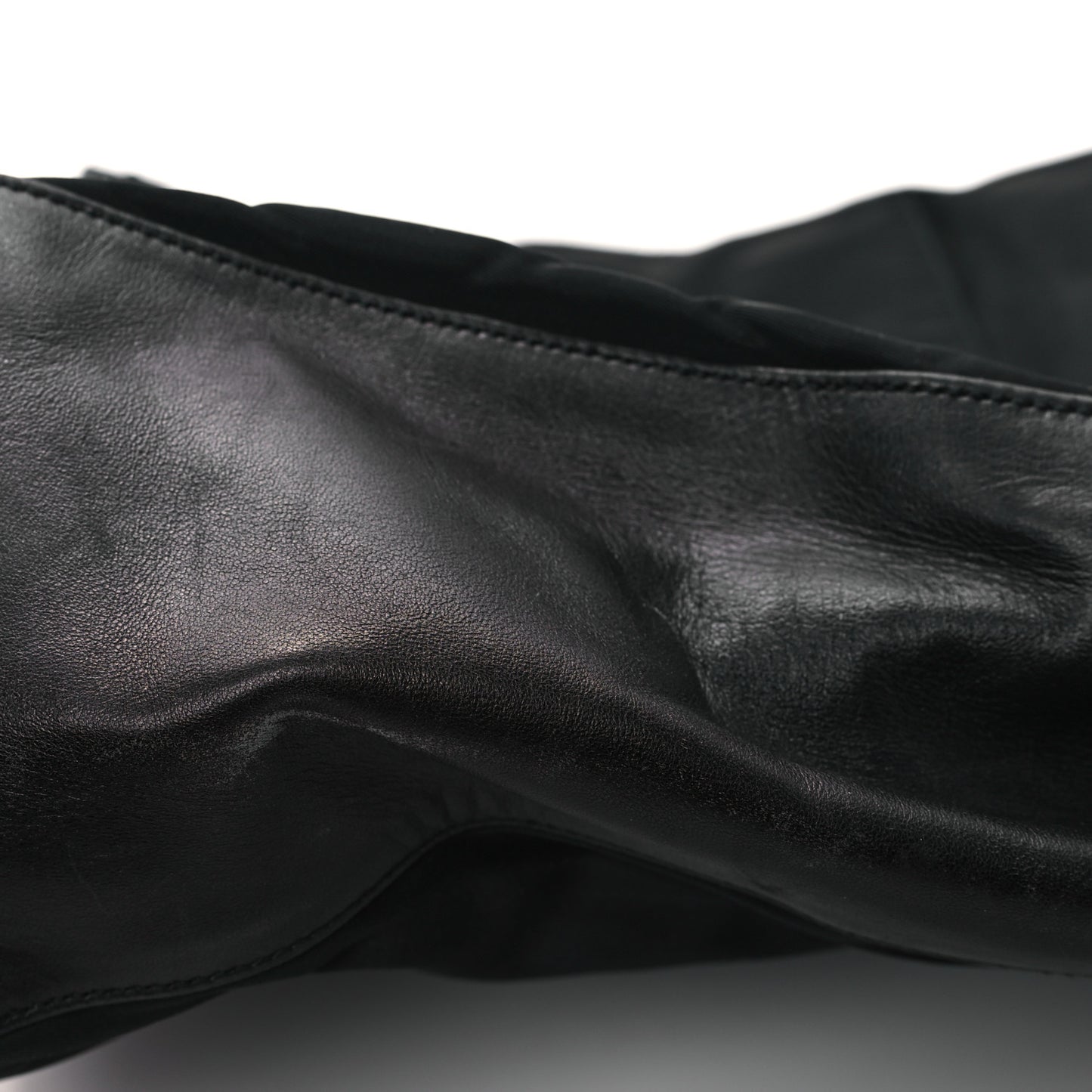 Nylon Calfskin Tote Black