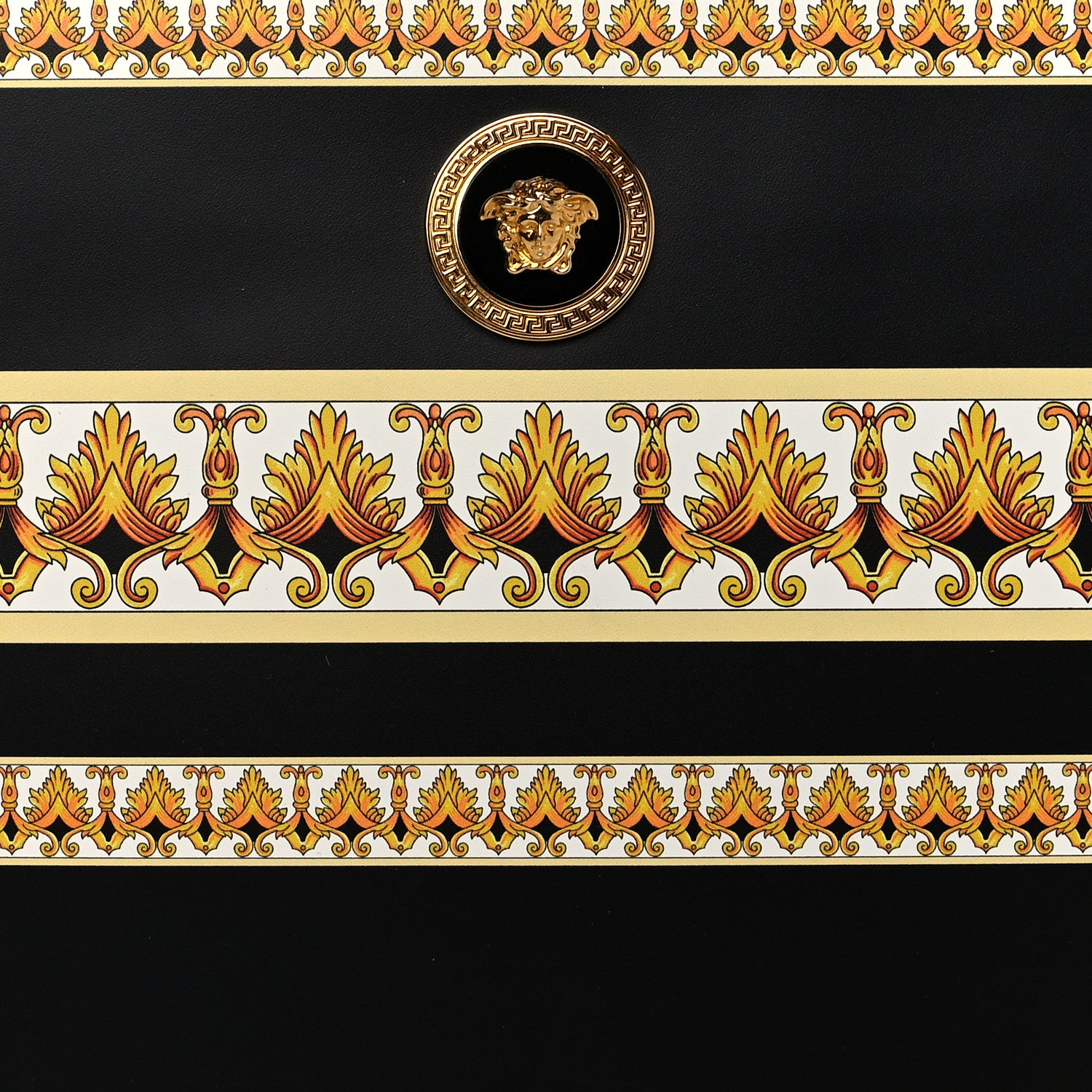 Versace Calfskin Baroque Print La Medusa Pouch Black 6 of 7