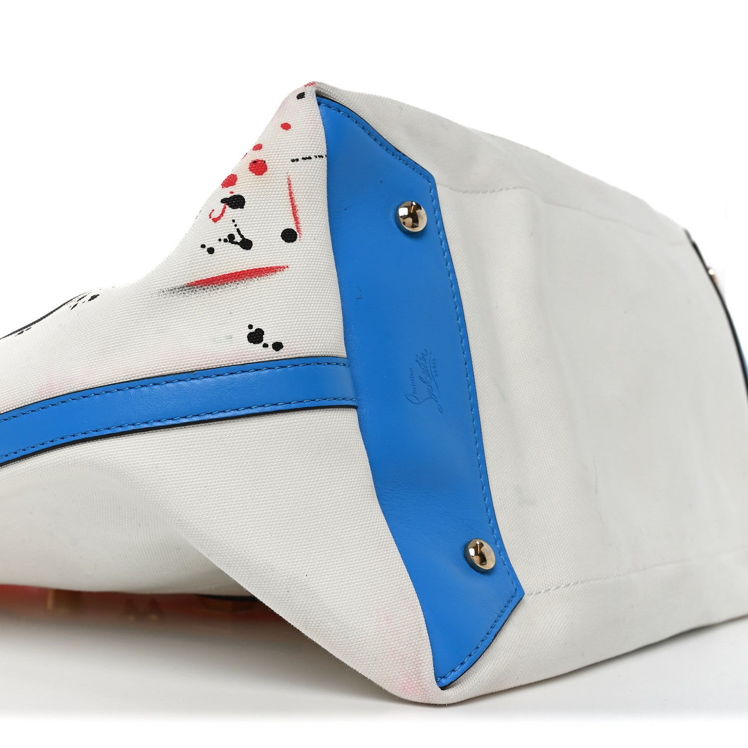 Christian Louboutin Canvas Frangibus Tote White Multicolor 9 of 10