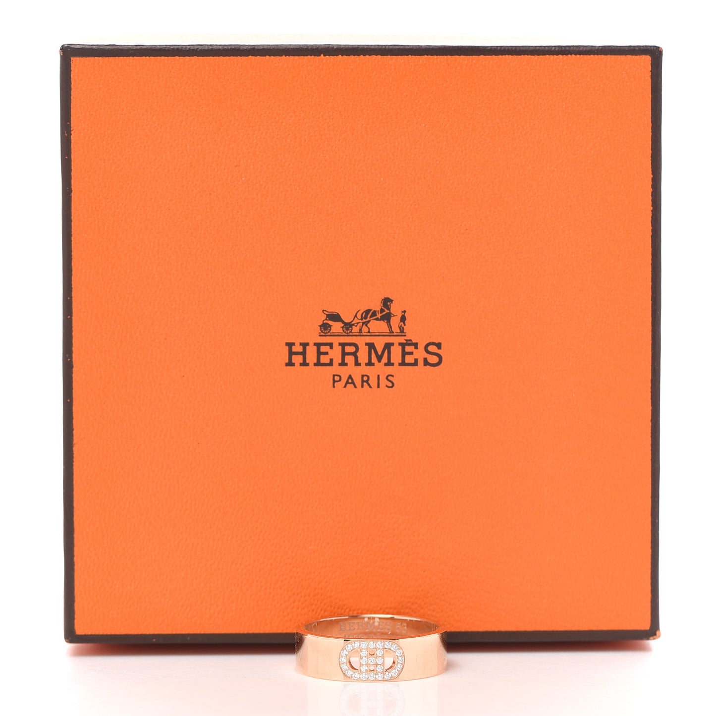18K Rose Gold Diamond PM H D'Ancre Ring 53 6.25