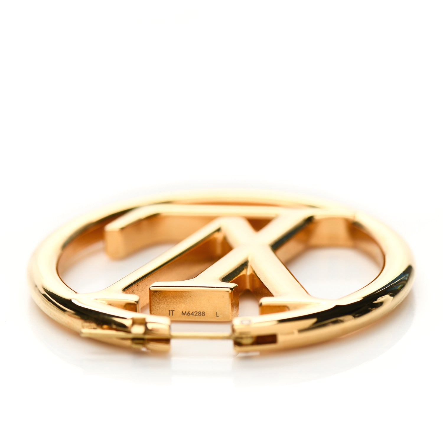 Louis Vuitton Metal Louise Hoop Earrings Gold 4 of 4