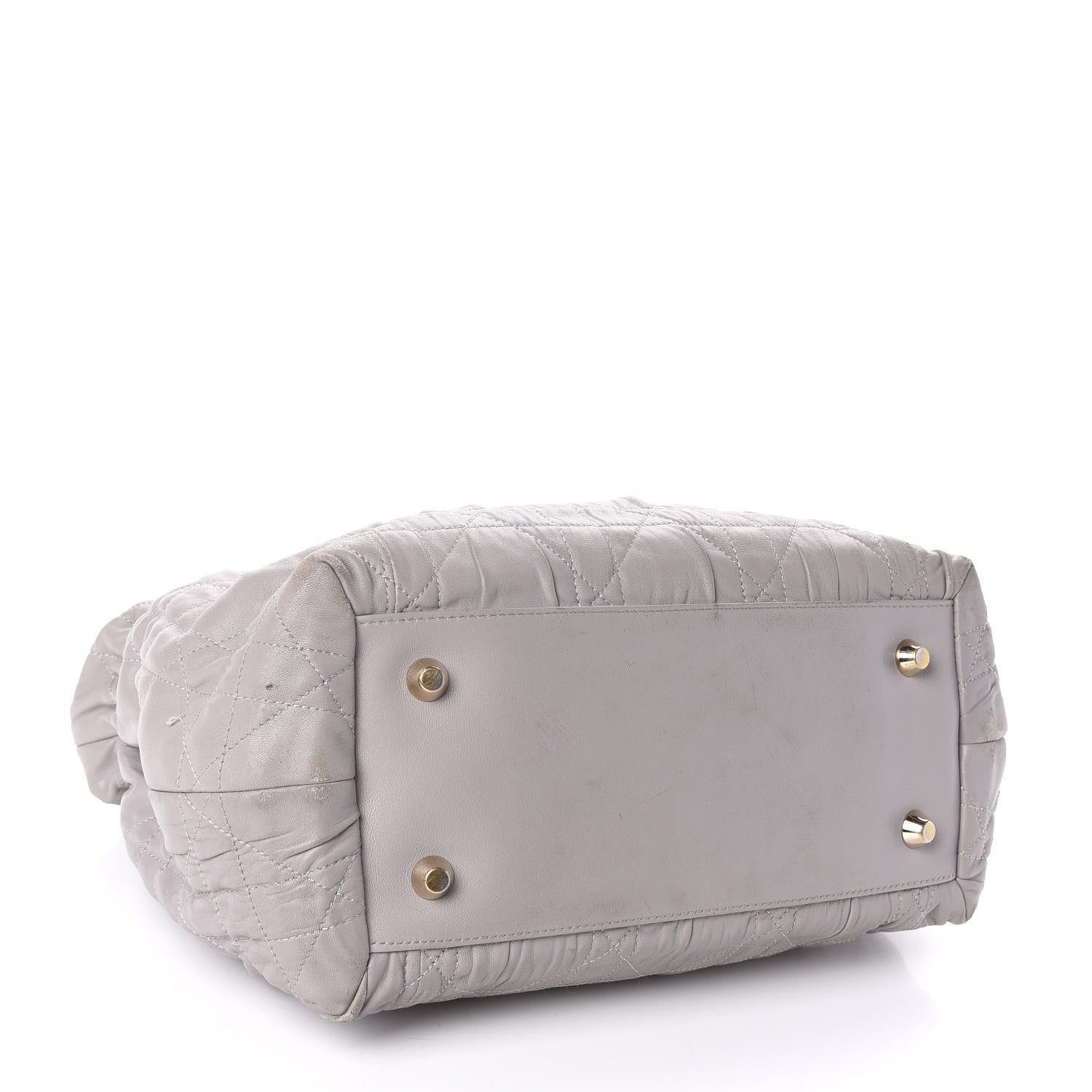 Christian Dior Gaufre Lambskin Cannage Delices Tote Grey 4 of 14
