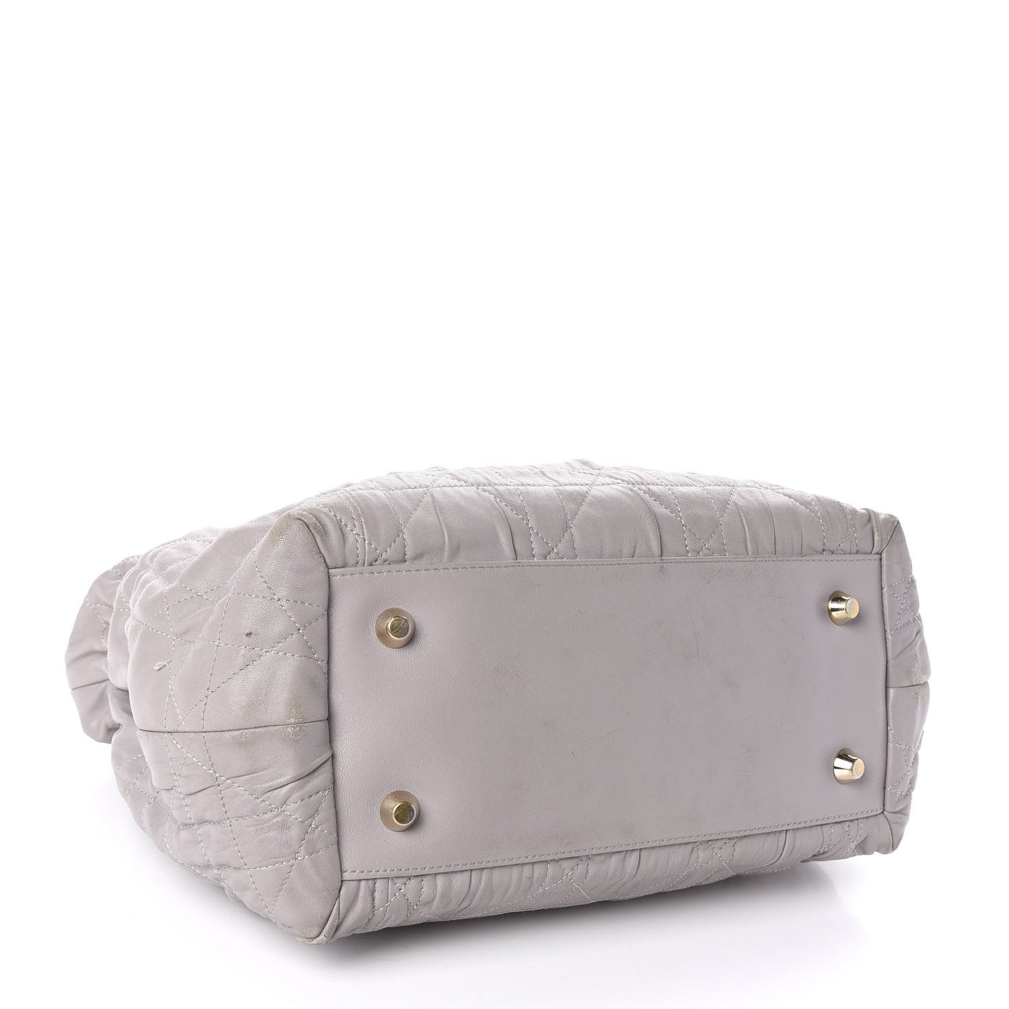 Gaufre Lambskin Cannage Delices Tote Grey