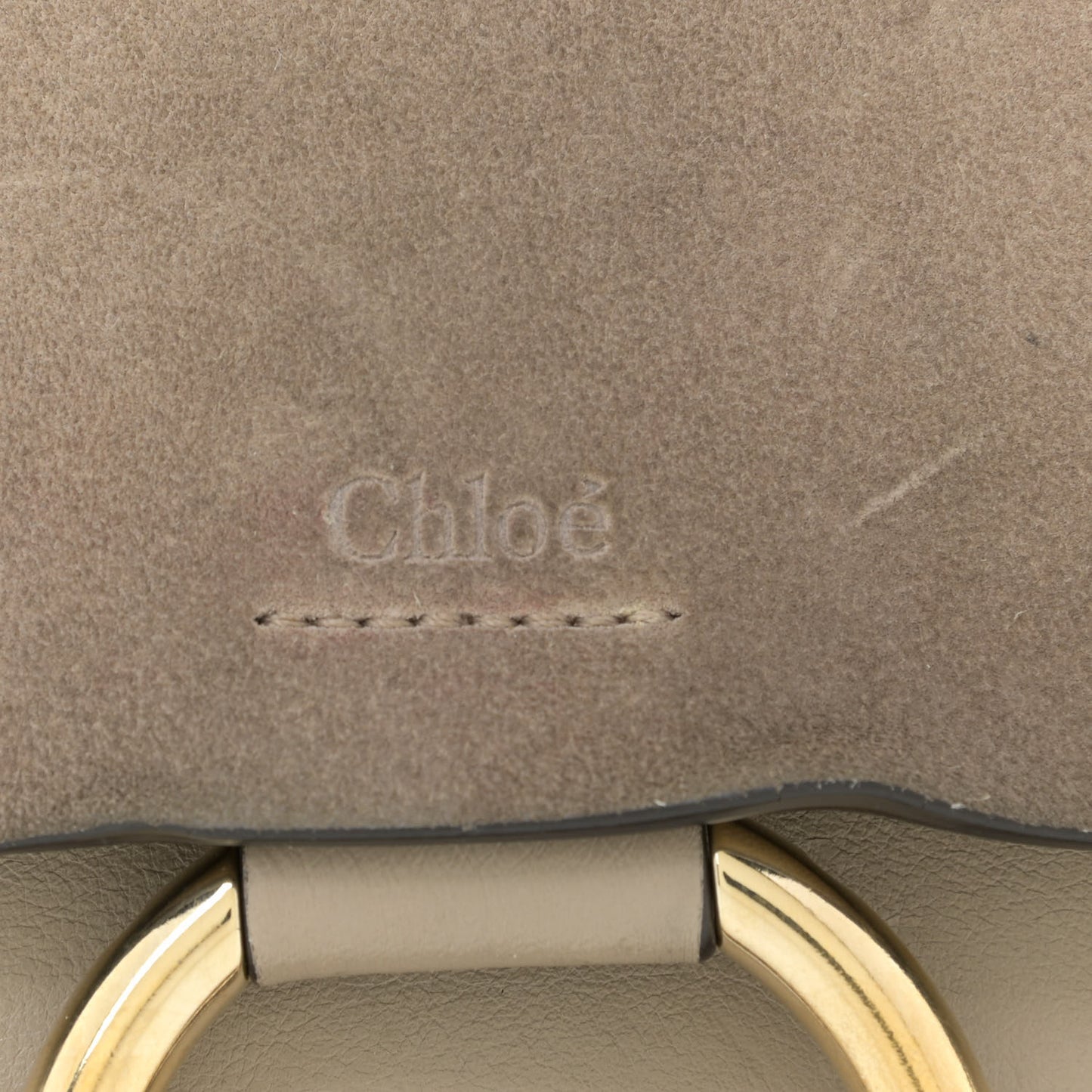 Suede Calfskin Small Faye Shoulder Bag Motty Grey
