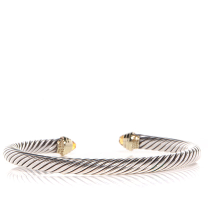 David Yurman Sterling Silver 14K Yellow Gold Citrine 5mm Cable Classics Petite Color Bracelet 3 of 6