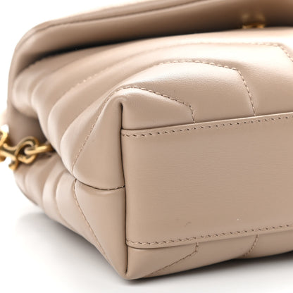 Saint Laurent Calfskin Y Quilted Monogram Toy Loulou Crossbody Bag Dark Beige 9 of 10