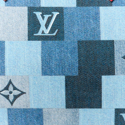 Louis Vuitton Denim Damier Monogram Patchwork Speedy Bandouliere 30 Blue Rouge 8 of 10