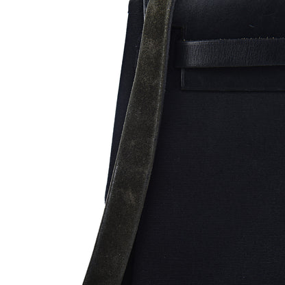 Hermes Toile Vache Calfskin Herbag 30 PM Black Natural 24 of 30