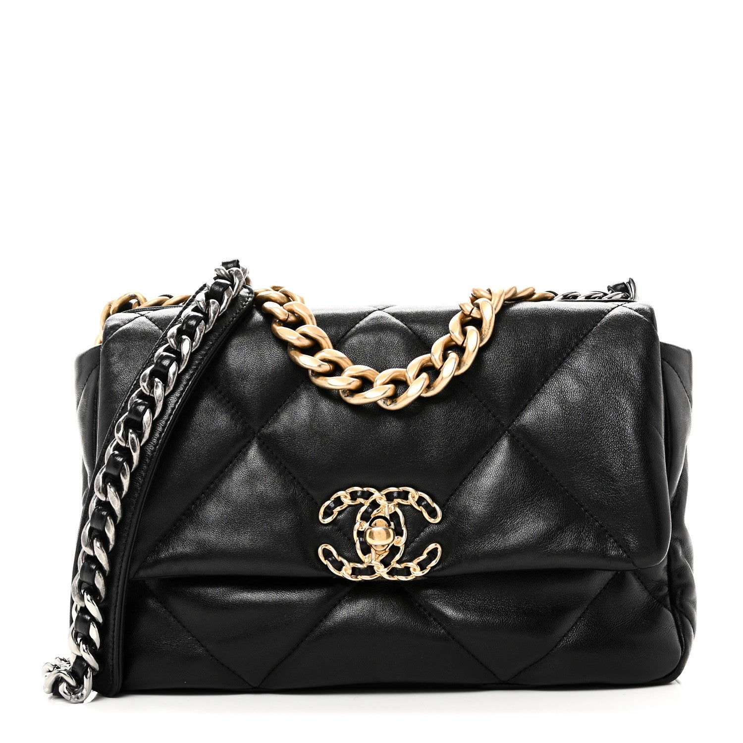 Chanel Goatskin Quilted Medium Chanel 19 Flap Black 1 of 10