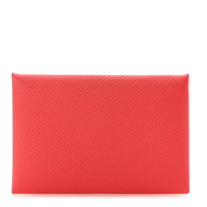 Hermes Epsom Calvi Card Case Rose Azalee 1 of 7