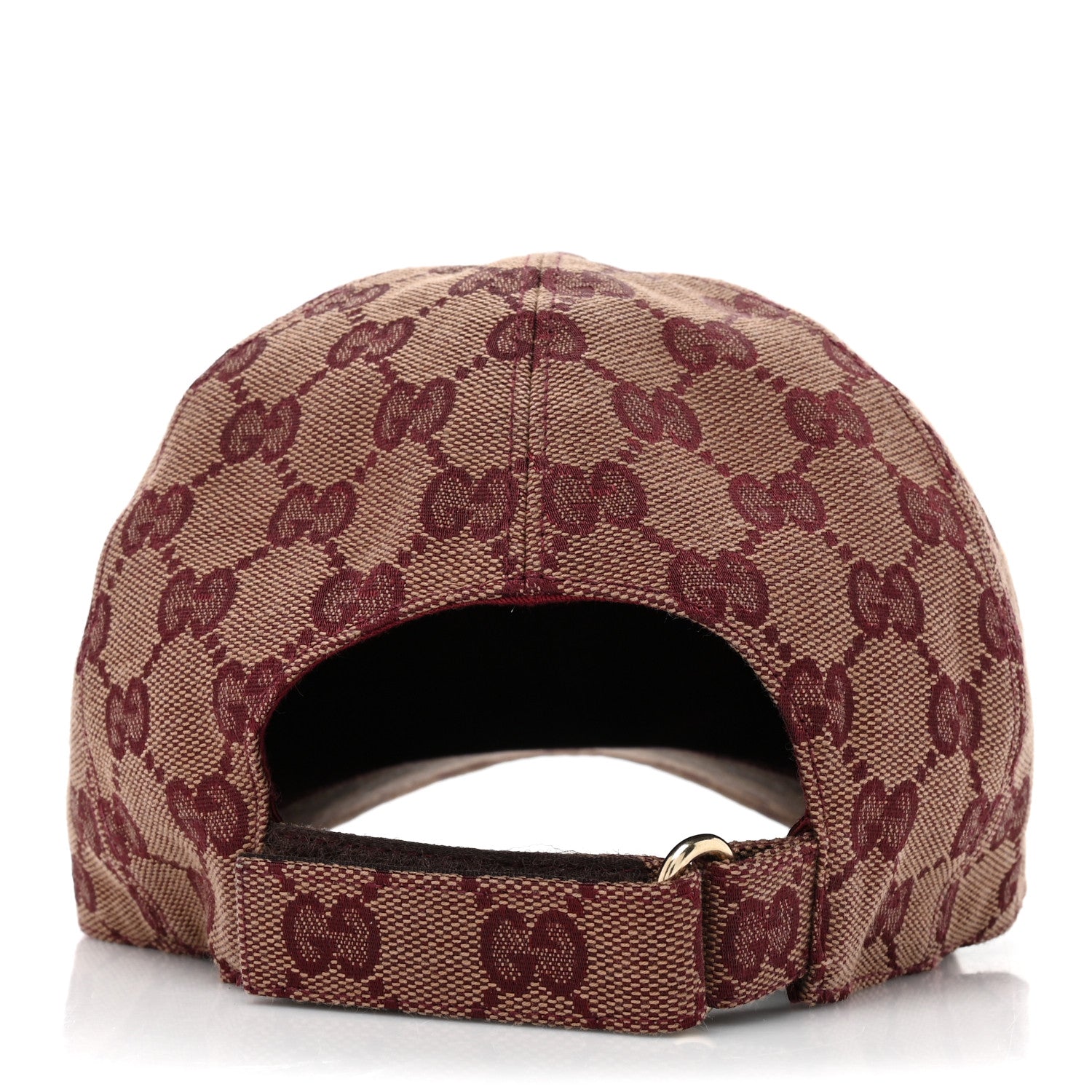 Gucci Monogram Textured Dollar Calfskin Zeno Baseball Hat L Camel Bordeaux 5 of 8