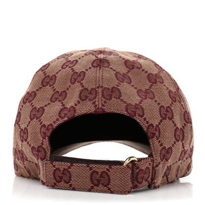 Gucci Monogram Textured Dollar Calfskin Zeno Baseball Hat L Camel Bordeaux 5 of 8