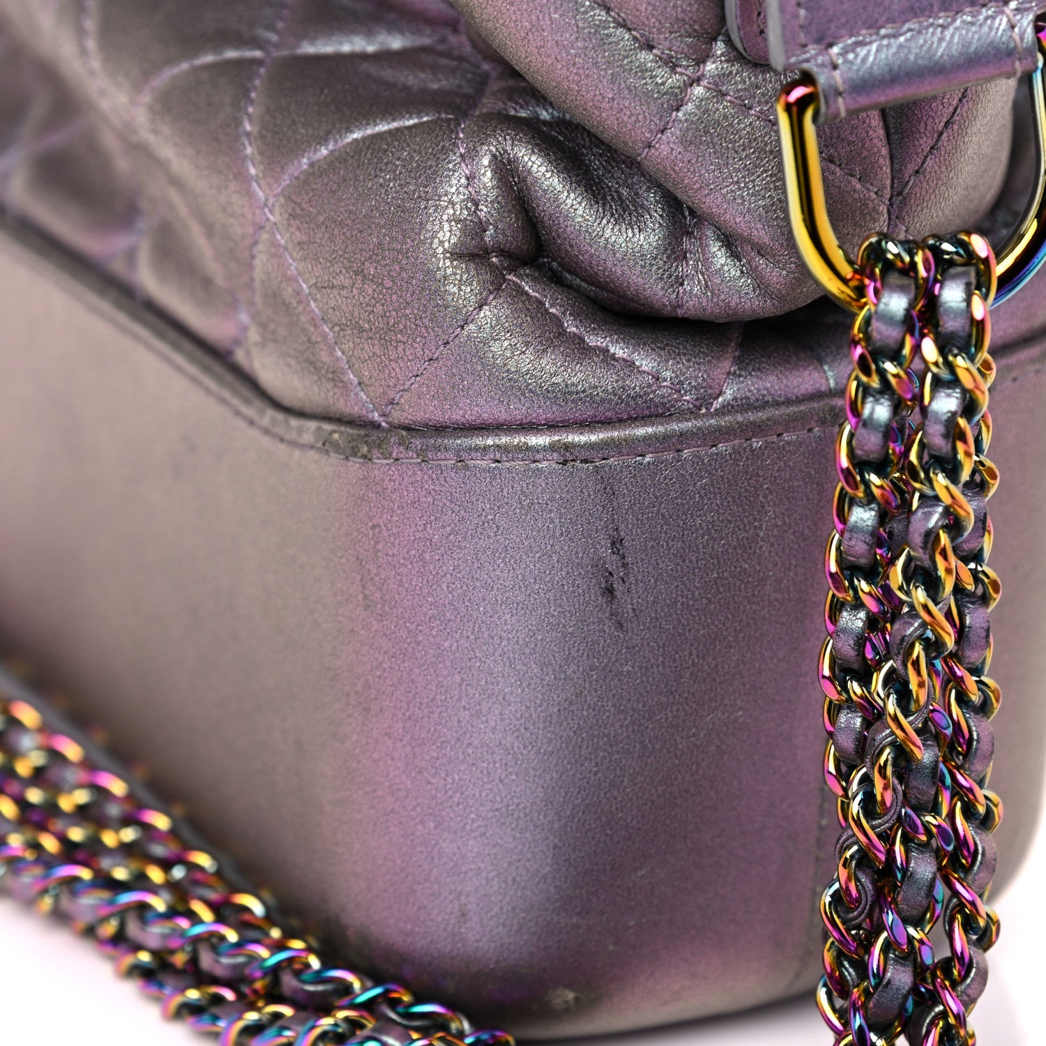 Chanel Iridescent Lambskin Calfskin Quilted Medium Gabrielle Hobo Light Purple 21 of 31