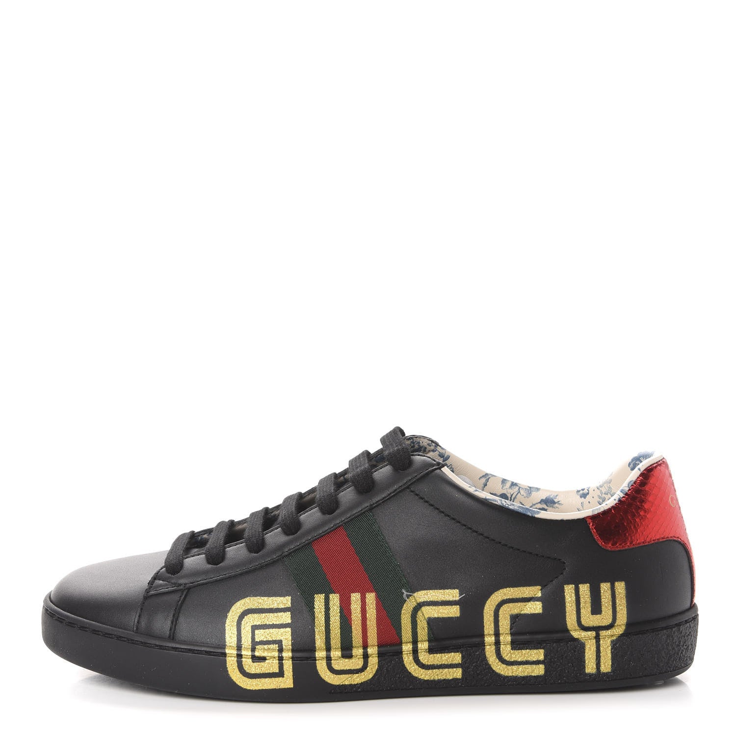 Gucci X SEGA Calfskin Ayers Web Guccy Womens Ace Sneakers 39 Black 1 of 10