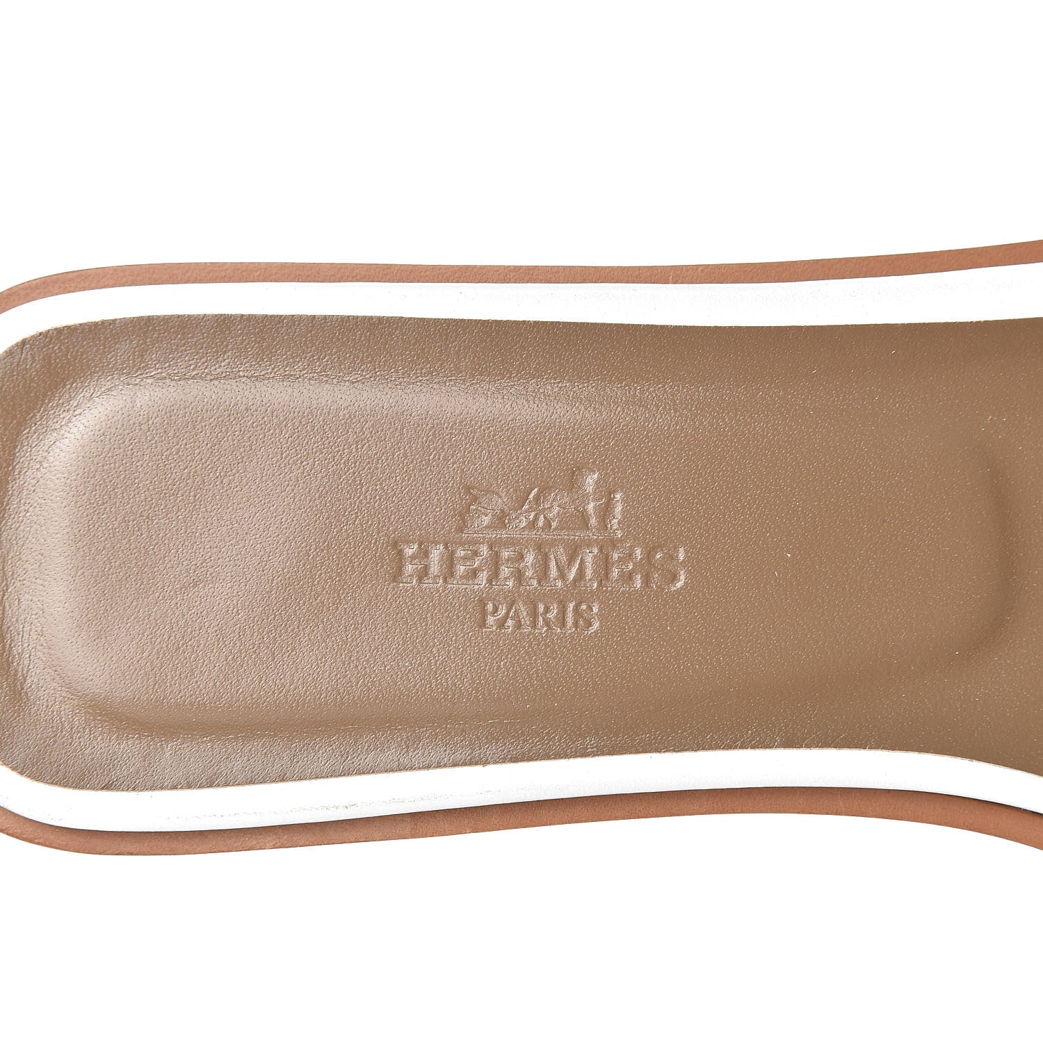 Hermes Box Calfskin Oran Sandals 38.5 White 8 of 9