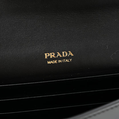 Prada Vernice Metal Triangle Logo Clutch Black 6 of 10