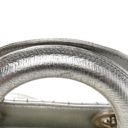 Christian Dior Metallic Grained Calfskin Cannage Small Lucky Badges My Lady Dior Silver 15 of 15