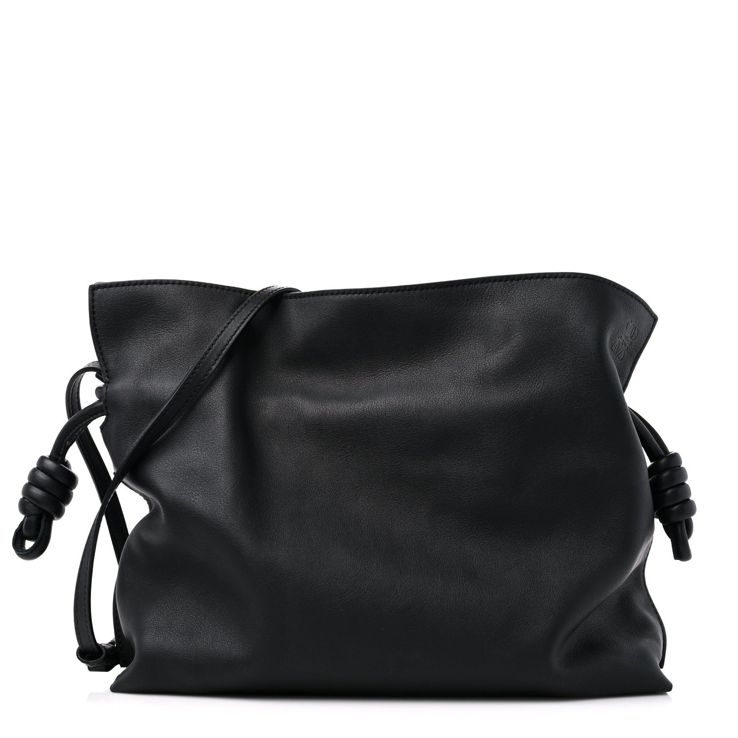 Nappa Flamenco Knot Clutch Black