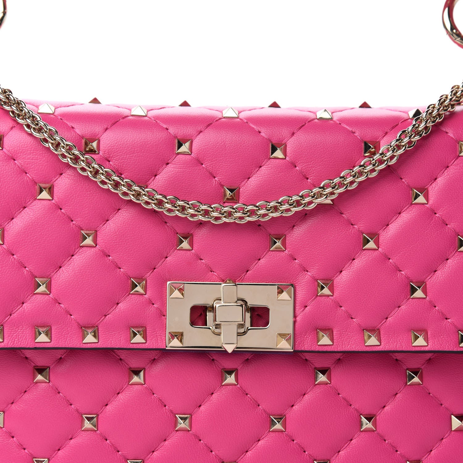 Valentino Garavani Nappa Medium Rockstud Spike Shoulder Bag Pink Orchid 9 of 9