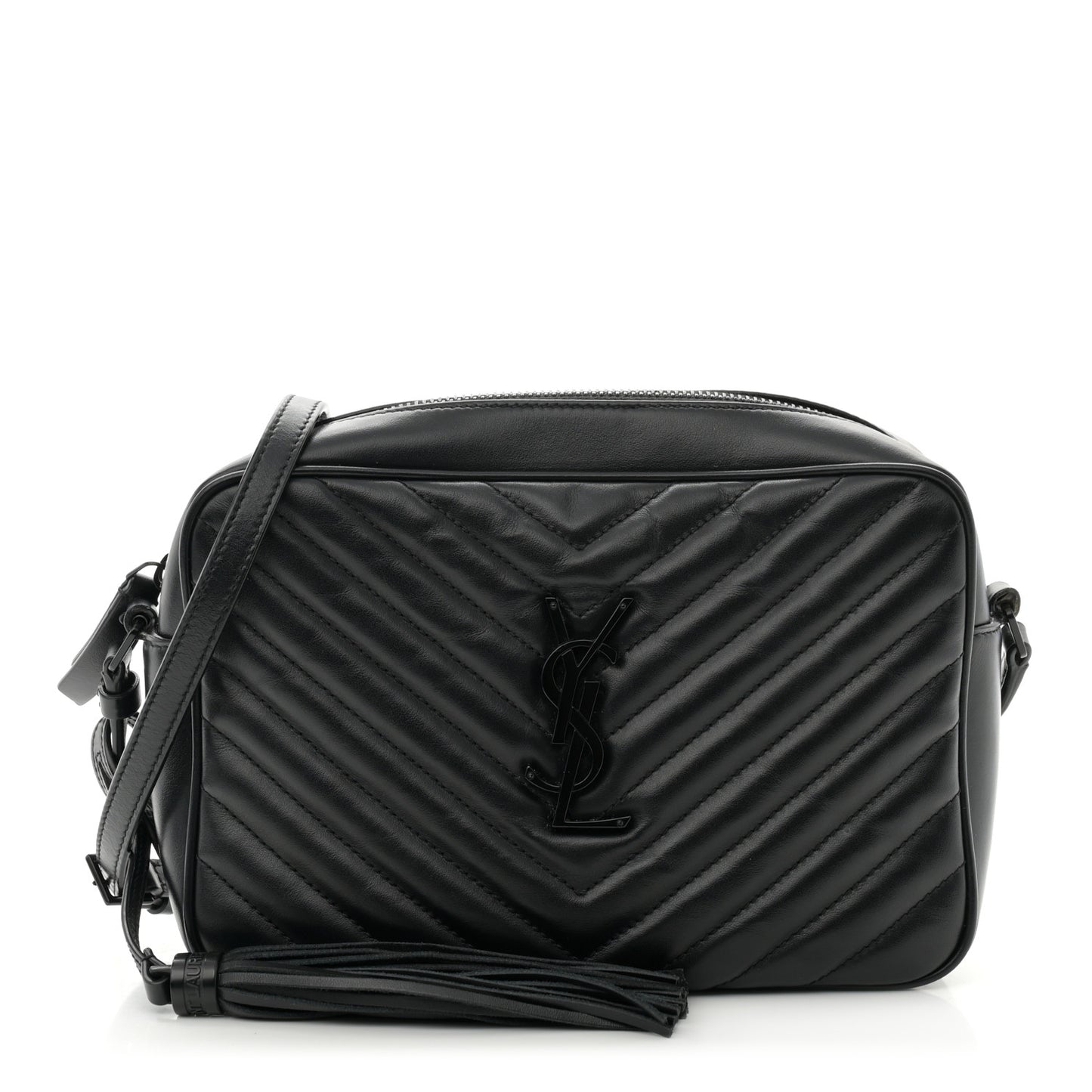 Calfskin Matelasse Monogram Monochrome Lou Camera Bag Black