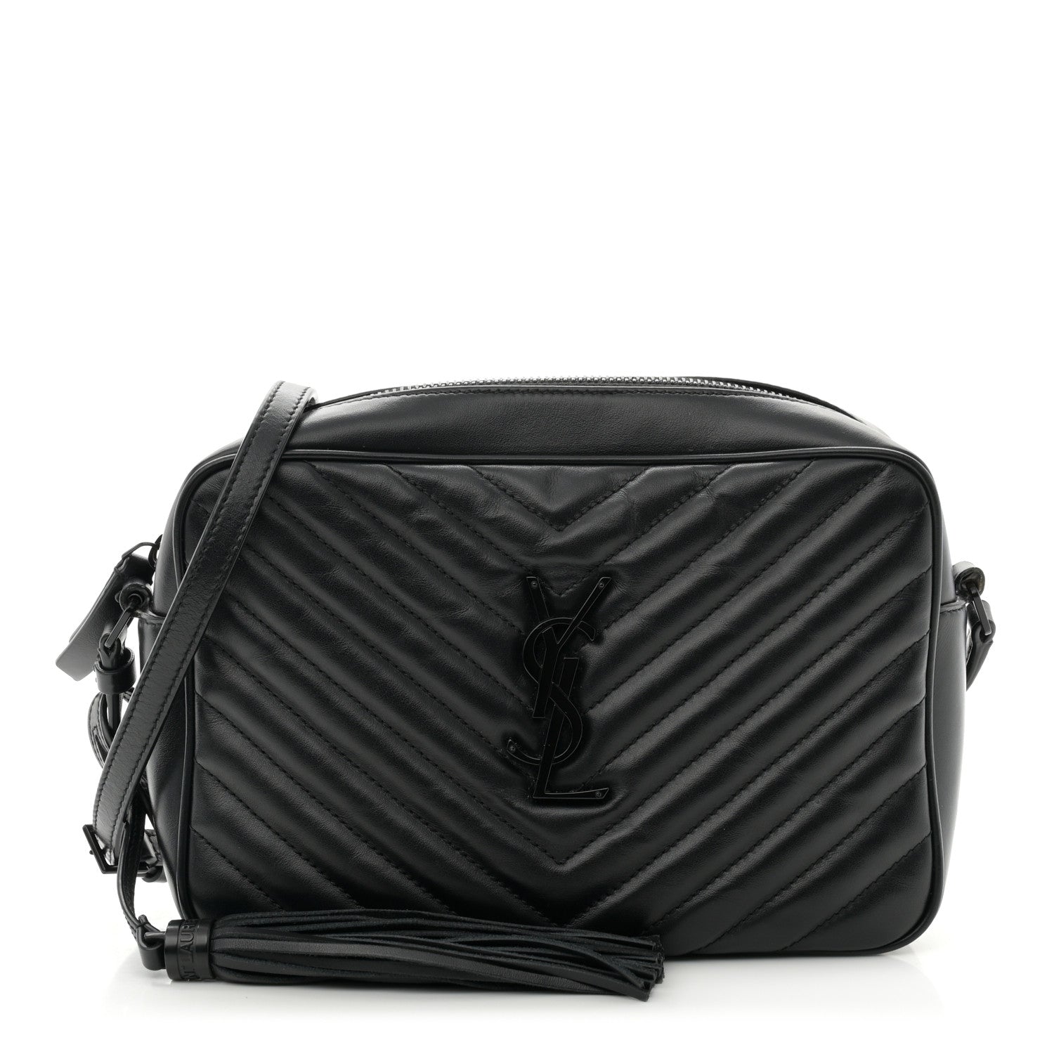 Saint Laurent Calfskin Matelasse Monogram Monochrome Lou Camera Bag Black 1 of 9