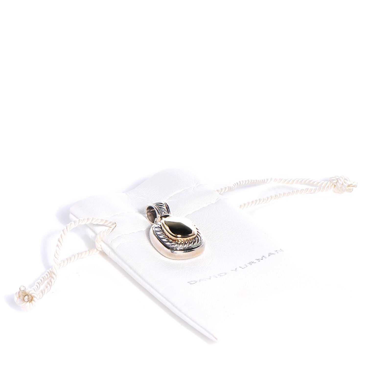 David Yurman Sterling Silver 14K Gold Dome 12mm Albion Enhancer Pendant 6 of 6