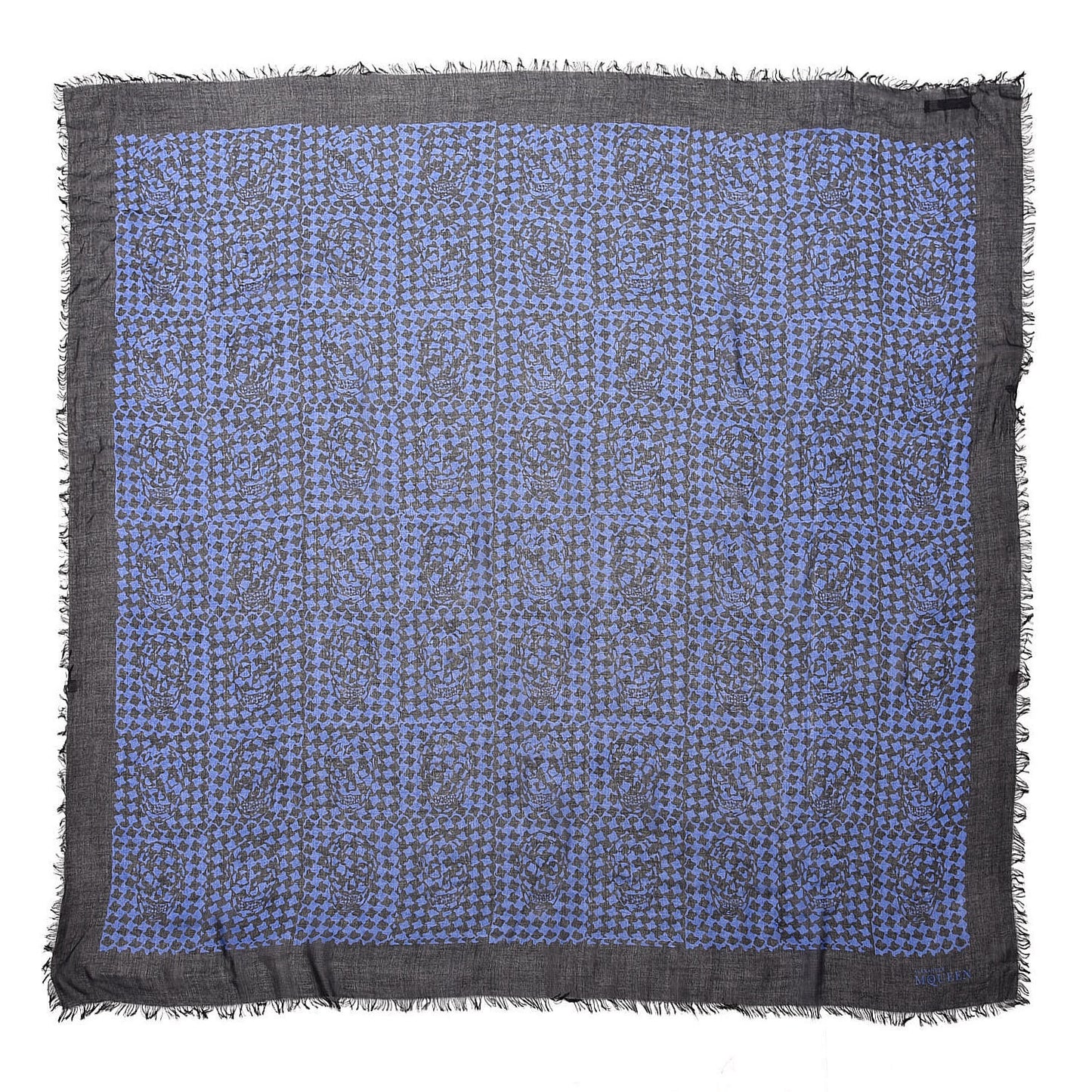 Modal Silk Skull Scarf Black Blue